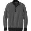 Custom Brooks Brothers Washable Merino Birdseye 1/4-Zip Sweater Deep Black/Shadow Gray