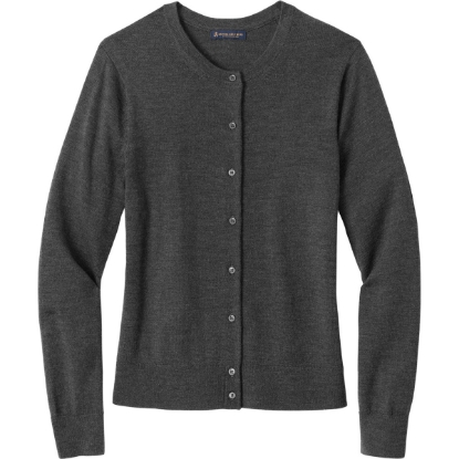 Custom Brooks Brothers Womens Washable Merino Cardigan Sweater Windsor Gray Heather