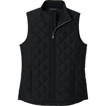 Custom Brooks Brothers Womens Quilted Vest Deep Black