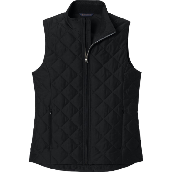 Custom Brooks Brothers Womens Quilted Vest Deep Black