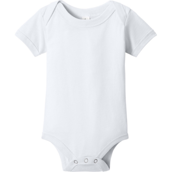 Custom BELLA+CANVAS Infant Jersey Short Sleeve One Piece White