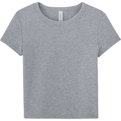 Custom BELLA+CANVAS Womens Micro Rib Baby Tee Athletic Heather Gray