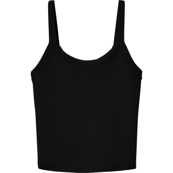 Custom BELLA+CANVAS Womens Micro Rib Spaghetti Strap Tank Solid Black Blend