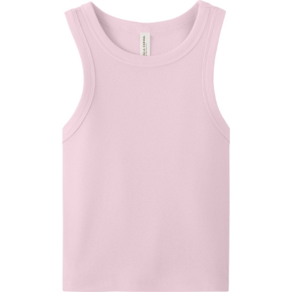 Custom BELLA+CANVAS Womens Micro Rib Racer Tank Solid Pink Blend