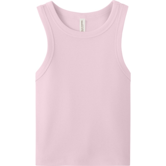 Custom BELLA+CANVAS Womens Micro Rib Racer Tank Solid Pink Blend