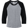 Custom BELLA+CANVAS Womens Micro Rib 3/4 Raglan Baby Tee Athletic Heather Gray/Black