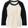 Custom BELLA+CANVAS Womens Micro Rib 3/4 Raglan Baby Tee Natural Beige/Black