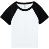 Custom BELLA+CANVAS Womens Micro Rib Raglan Baby Tee White/Black