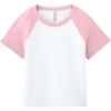 Custom BELLA+CANVAS Womens Micro Rib Raglan Baby Tee White/Pink