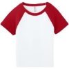 Custom BELLA+CANVAS Womens Micro Rib Raglan Baby Tee White/Red