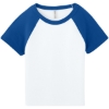 Custom BELLA+CANVAS Womens Micro Rib Raglan Baby Tee White/True Royal Blue