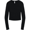 Custom BELLA+CANVAS Womens Micro Rib Long Sleeve Baby Tee Solid Black Blend