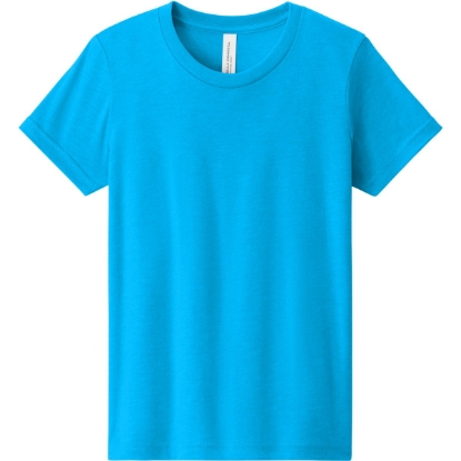 Custom BELLA+CANVAS Youth Heather CVC Tee Neon Blue