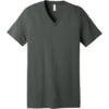 Custom BELLA+CANVAS Unisex Heather CVC V-Neck Tee Deep Heather Gray