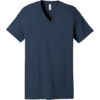 Custom BELLA+CANVAS Unisex Heather CVC V-Neck Tee Heather Navy Blue