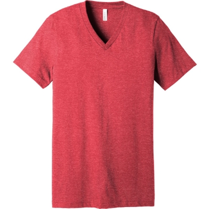 Custom BELLA+CANVAS Unisex Heather CVC V-Neck Tee Heather Red