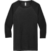 Custom BELLA+CANVAS Unisex 3/4-Sleeve Baseball Tee. Black Heather/Black