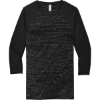 Custom BELLA+CANVAS Unisex 3/4-Sleeve Baseball Tee. Blck Marb/Blk