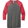 Custom BELLA+CANVAS Unisex 3/4-Sleeve Baseball Tee. Grey/Red TB