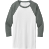 Custom BELLA+CANVAS Unisex 3/4-Sleeve Baseball Tee. White/Deep Heather Gray