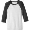 Custom BELLA+CANVAS Unisex 3/4-Sleeve Baseball Tee. Wt Fk/Ch-Bl TB