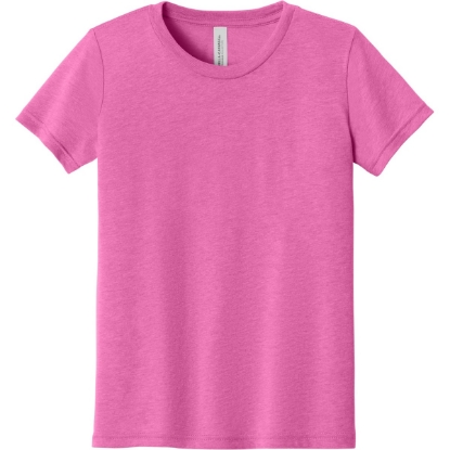 Custom BELLA+CANVAS Youth Triblend Short Sleeve Tee. Charity Pink Triblend
