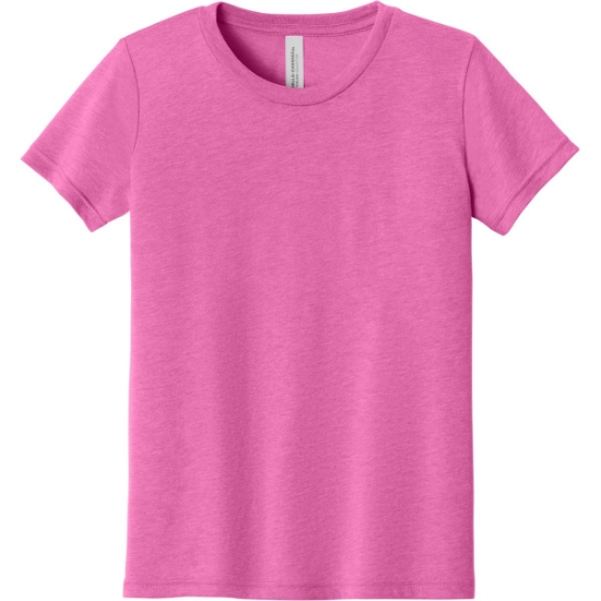Custom BELLA+CANVAS Youth Triblend Short Sleeve Tee. Charity Pink Triblend