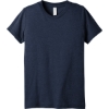 Custom BELLA+CANVAS Youth Triblend Short Sleeve Tee. Solid Navy Triblend Blue
