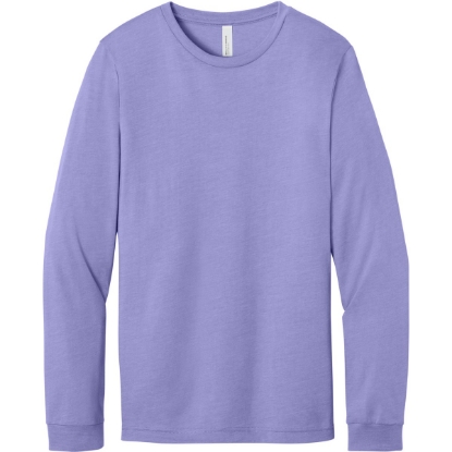Custom BELLA+CANVAS Unisex Heather CVC Long Sleeve Tee Heather Dark Lavender Purple