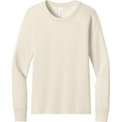 Custom BELLA+CANVAS Youth Jersey Long Sleeve Tee Natural