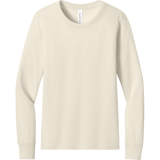 Custom BELLA+CANVAS Youth Jersey Long Sleeve Tee Natural
