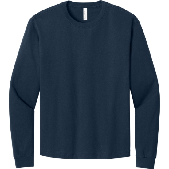 Custom BELLA+CANVAS Unisex 6-Ounce Heavyweight Long Sleeve Tee Navy Blue