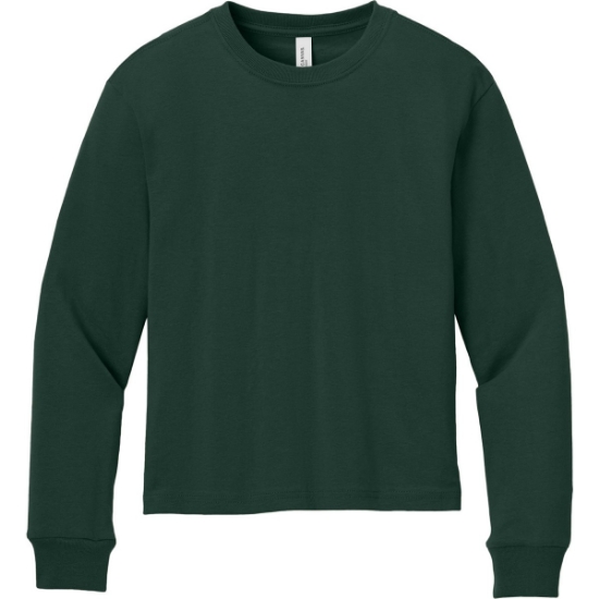 Custom BELLA+CANVAS Youth 6-Ounce Heavyweight Long Sleeve Tee Forest Green