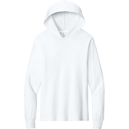 Custom BELLA+CANVAS Unisex Jersey Long Sleeve Hoodie. White