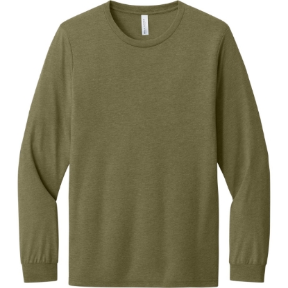 Custom BELLA+CANVAS Unisex Triblend Long Sleeve Tee OliveTB