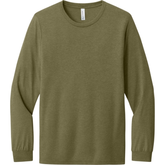 Custom BELLA+CANVAS Unisex Triblend Long Sleeve Tee OliveTB