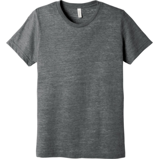 Custom BELLA+CANVAS Unisex Poly-Cotton Short Sleeve Tee. Asphalt Gray Slub