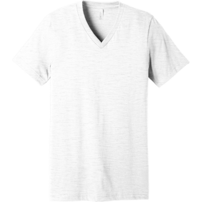 Custom BELLA+CANVAS Unisex Textured Jersey V-Neck Tee White Slub