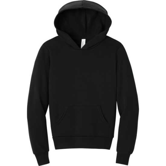 Custom BELLA+CANVAS Youth Sponge Fleece Pullover Hoodie Black