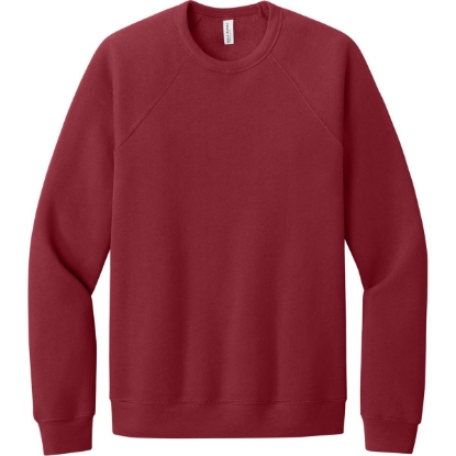 Custom BELLA+CANVAS Unisex Sponge Fleece Raglan Sweatshirt. Cardinal Red