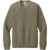 Custom BELLA+CANVAS Unisex Sponge Fleece Raglan Sweatshirt. Heather Olive Green
