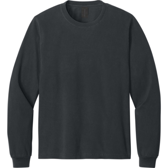 Custom BELLA+CANVAS Unisex Heavyweight Garment-Dyed Long Sleeve Tee Washed Black