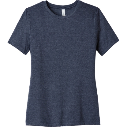 Custom BELLA+CANVAS Womens Relaxed CVC Tee Heather Navy Blue