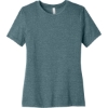 Custom BELLA+CANVAS Womens Relaxed CVC Tee Heather Slate Blue