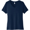 Custom BELLA+CANVAS Womens Relaxed Jersey Short Sleeve V-Neck Tee. Navy Blue