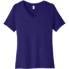 Custom BELLA+CANVAS Womens Relaxed Jersey Short Sleeve V-Neck Tee. Team Purple Blank Lifestyle View