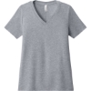 Custom BELLA+CANVAS Womens Relaxed Heather CVC V-Neck Tee Athletic Heather Gray