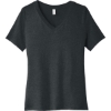 Custom BELLA+CANVAS Womens Relaxed Heather CVC V-Neck Tee Dark Gray Heather