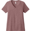 Custom BELLA+CANVAS Womens Relaxed Heather CVC V-Neck Tee Heather Mauve Pink