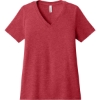 Custom BELLA+CANVAS Womens Relaxed Heather CVC V-Neck Tee Heather Red